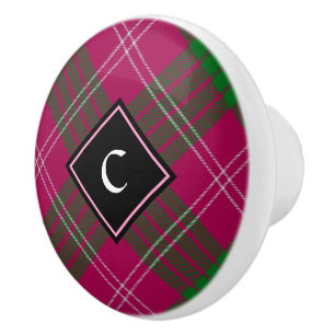 Bouton De Porte En Céramique Clan Crawford Tartan Ceramic Knob
