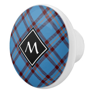 Bouton De Porte En Céramique Clan Elliot Ancien Tartan Ceramic Knob