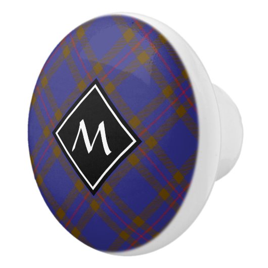 Bouton De Porte En Céramique Clan Elliot moderne Tartan Ceramic Knob (Droite)