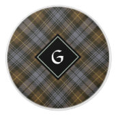 Bouton De Porte En Céramique Clan Gordon Patiné Tartan Ceramic Knob (Devant)