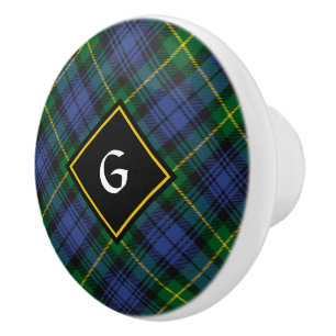 Bouton De Porte En Céramique Clan Gordon Tartan Ceramic Knob