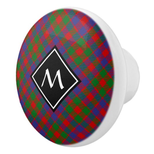 Bouton De Porte En Céramique Clan MacGowan Tartan (Droite)