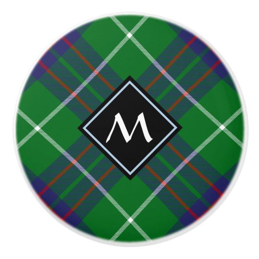 Bouton De Porte En Céramique Clan MacIntyre Chasse Tartan Ceramic Knob (Devant)