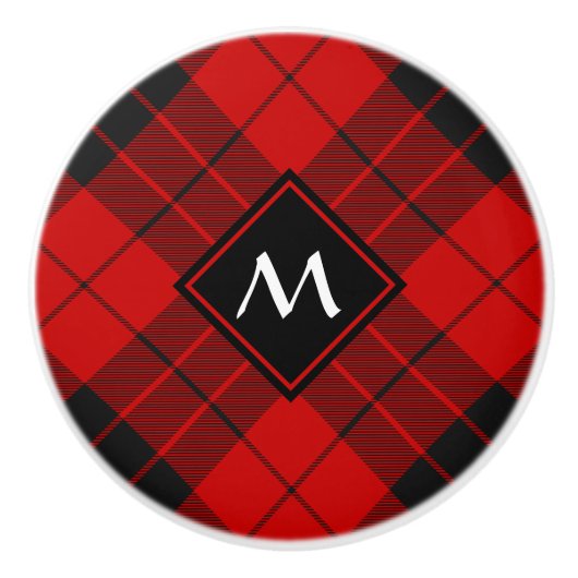 Bouton De Porte En Céramique Clan Macleod de Raasay Tartan (Devant)