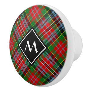 Bouton De Porte En Céramique Clan MacPherson Tartan Ceramic Knob