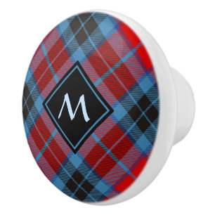 Bouton De Porte En Céramique Clan MacTavish Tartan