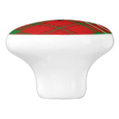 Bouton De Porte En Céramique Clan Scott Red Tartan Ceramic Knob (Côté)