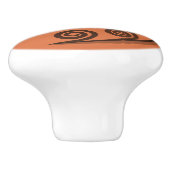 Bouton De Porte En Céramique Classy Mandarin-Orange Curly Swirls Ceramic Knows (Côté)