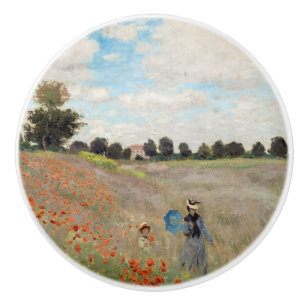 Bouton De Porte En Céramique Claude Monet - Champ de coquelicots