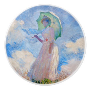 Bouton De Porte En Céramique Claude Monet - Femme avec Parasol face à gauche