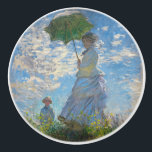 Bouton De Porte En Céramique Claude Monet - La Promenade, Femme avec un Parasol<br><div class="desc">La Promenade,  Femme avec un Parasol / Madame Monet et son fils / La Promenade / La Femme a l'ombrelle - Claude Monet,  1875</div>