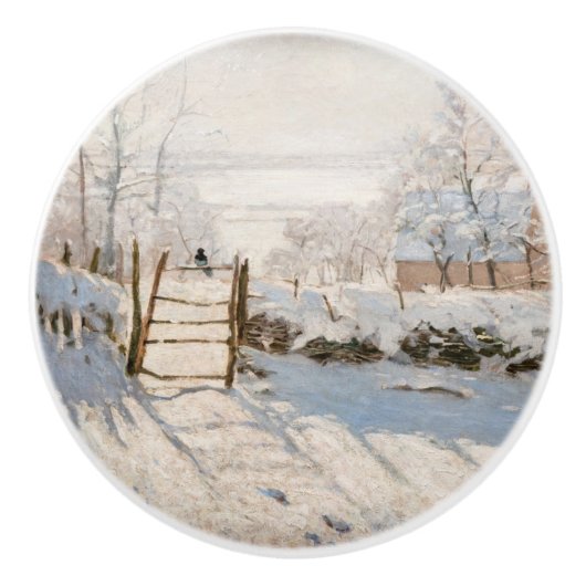 Bouton De Porte En Céramique Claude Monet - Le Magpie (Devant)