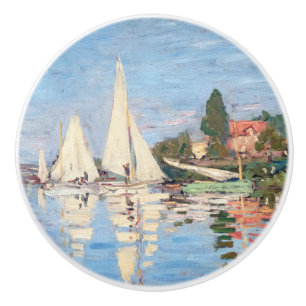 Bouton De Porte En Céramique Claude Monet - Régates à Argenteuil