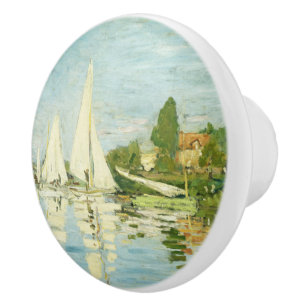 Bouton De Porte En Céramique Claude Monet. Régates à Argenteuil