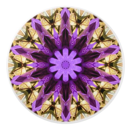 BOUTON DE PORTE EN CÉRAMIQUE CLEMATIS (Devant)