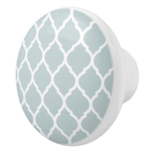 Bouton De Porte En Céramique Cloud Blue Maroc Quatrefoil (Droite)