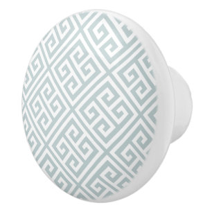 Bouton De Porte En Céramique Cloud Clé bleue grecque