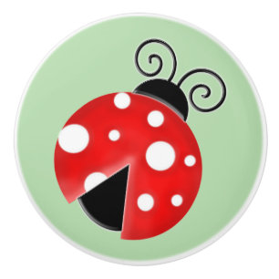 Bouton De Porte En Céramique coccinelle