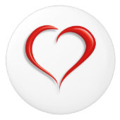 Bouton De Porte En Céramique Coeur (Devant)