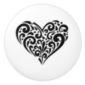 Bouton De Porte En Céramique Coeur (Devant)