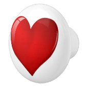 Bouton De Porte En Céramique Coeur brillant (Droite)