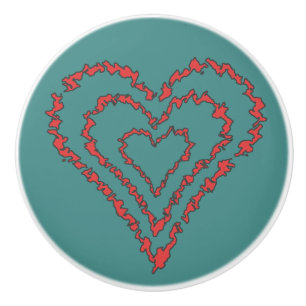 Bouton De Porte En Céramique Cœur d'amour