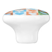 Bouton De Porte En Céramique Coeur Patchwork Ceramic Knob (Côté)