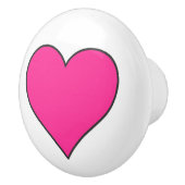 Bouton De Porte En Céramique Coeur rose / Ceramic Knob (Droite)
