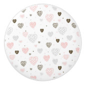 Bouton De Porte En Céramique Coeurs Ceramic Knob (Devant)