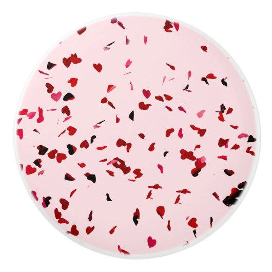 Bouton De Porte En Céramique Coeurs D'Amour (Devant)