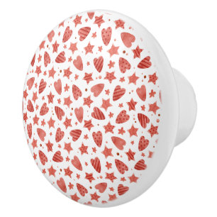 Bouton De Porte En Céramique Cœurs et étoiles de la Saint-Valentin