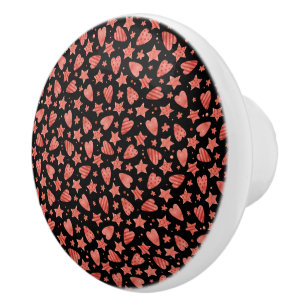 Bouton De Porte En Céramique Cœurs et étoiles de la Saint-Valentin 