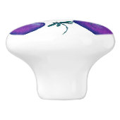 Bouton De Porte En Céramique Coeurs pourpres et libellules (Côté)