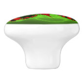 Bouton De Porte En Céramique Coeurs rouges Lime vert Moderne Art Abstrait fract (Côté)