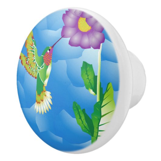 Bouton De Porte En Céramique Colibri : Stylisé (Droite)