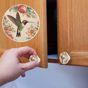 Bouton De Porte En Céramique Colibri vintage