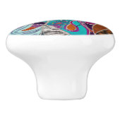 Bouton De Porte En Céramique Collage Abstrait des éléphants - textures mixtes (Côté)