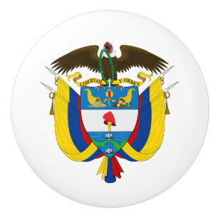 Bouton De Porte En Céramique Colombie pays blason armoiries symbole emblème dra