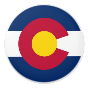 Bouton De Porte En Céramique Colorado : le drapeau de l'État du centenaire