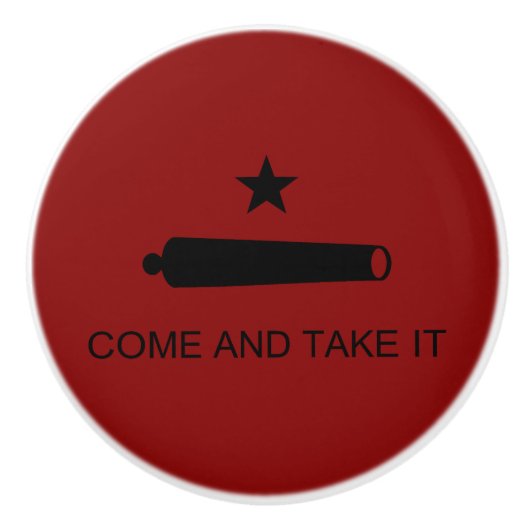 Bouton De Porte En Céramique Come & Take It ! Flag de Texas State (Devant)