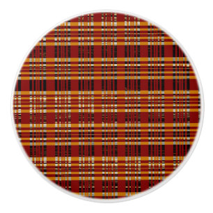 Bouton De Porte En Céramique Commode de chambre à carreaux orange rouge marron