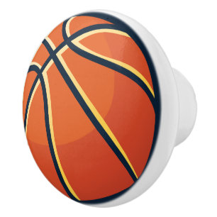 Bouton De Porte En Céramique Commode de chambre à coucher de basketball Orange