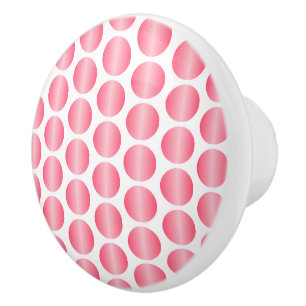 Bouton De Porte En Céramique Conception à pois rose
