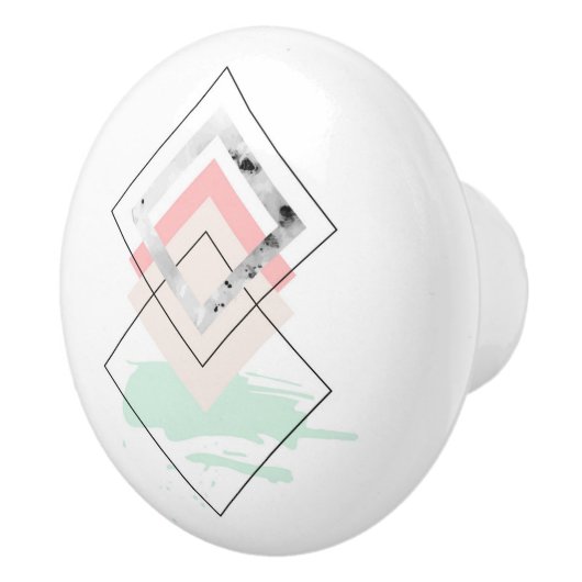 Bouton De Porte En Céramique Conception abstraite géométrique (Droite)