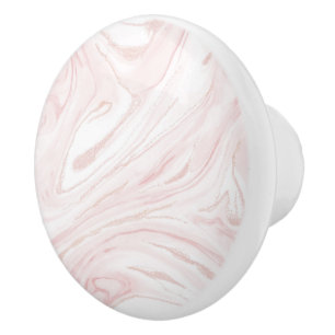 Bouton De Porte En Céramique Conception abstraite moderne en marbre rose vif