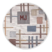 Bouton De Porte En Céramique Conception Carré moderne avec Initiales Céramique  (Devant)