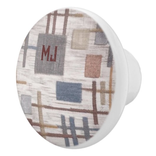 Bouton De Porte En Céramique Conception Carré moderne avec Initiales Céramique  (Droite)