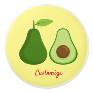 Bouton De Porte En Céramique Conception d'Avocado Lover Thunder_Cove