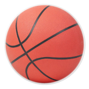 Bouton De Porte En Céramique Conception de basket-ball orange