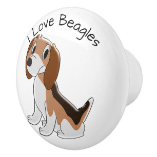 Bouton De Porte En Céramique Conception de chien beagle personnalisée